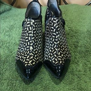 Women Franco Sarto calf hair booties